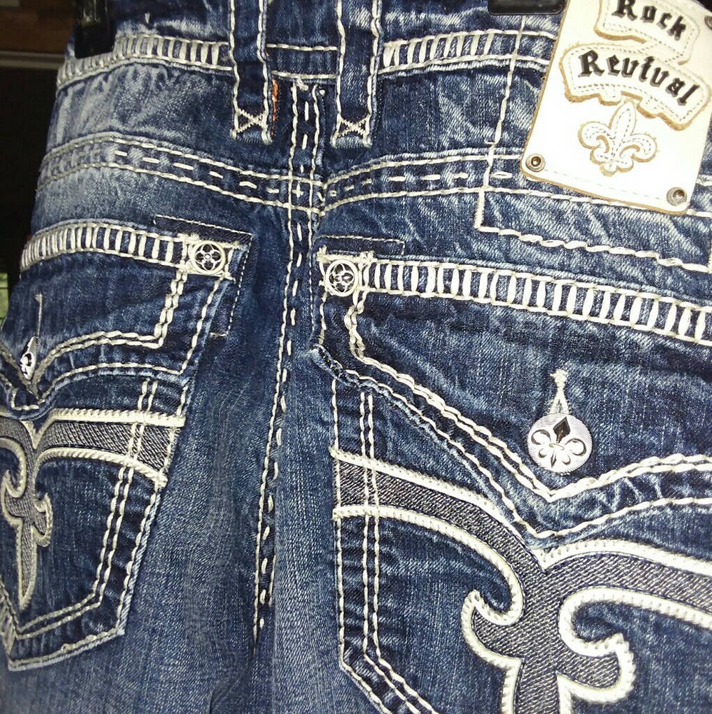 Mens rock revival jeans